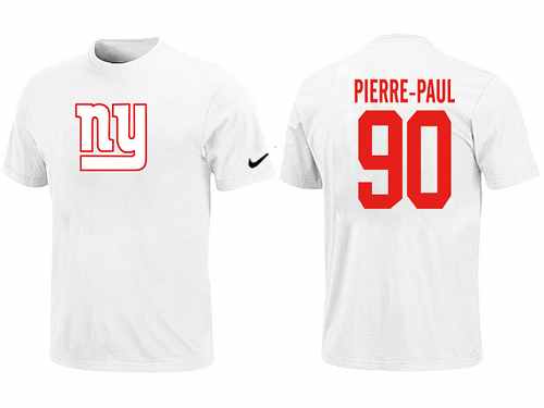 Nike New York Giants #90 Jason Pierre-Paul Name & Number NFL T-Shirt - White